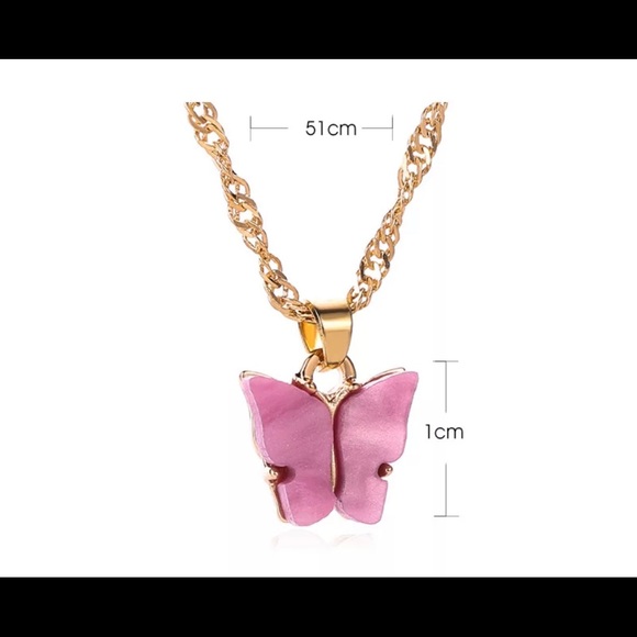 Gold Necklace with Butterfly Accent - Picture 2 of 8